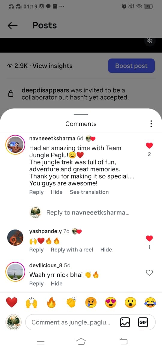 A message a trekker sent us after a trip