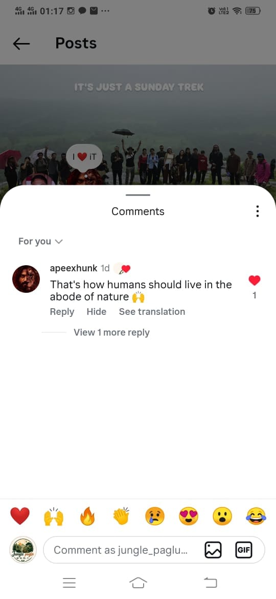 A message a trekker sent us after a trip